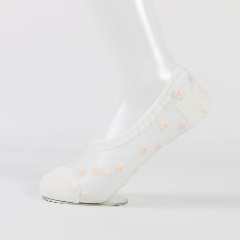 Donne trasparenti di fiori Sheer Nylon Silk No Show Invisible Socks