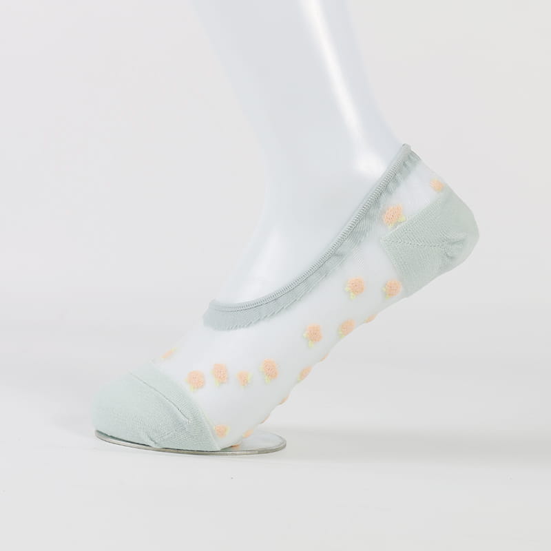 Donne trasparenti di fiori Sheer Nylon Silk No Show Invisible Socks