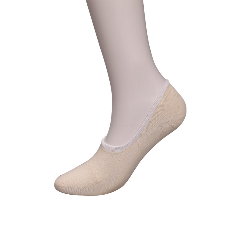 Calzini da donna in cotone colore naturale, rete, cuciti a mano invisibili WSD1401