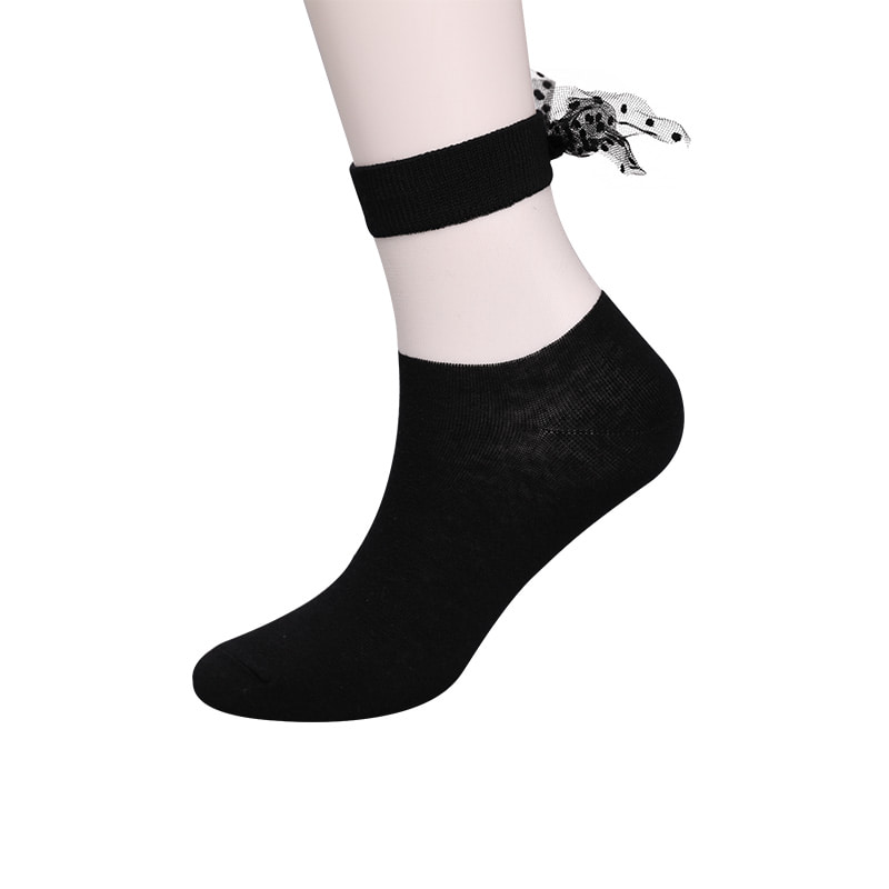 Calzini da donna con fondo in cotone di seta di vetro moda cucitura calzini da donna in seta trasparente bowknot Calzini da donna in seta di cristallo WSD1911