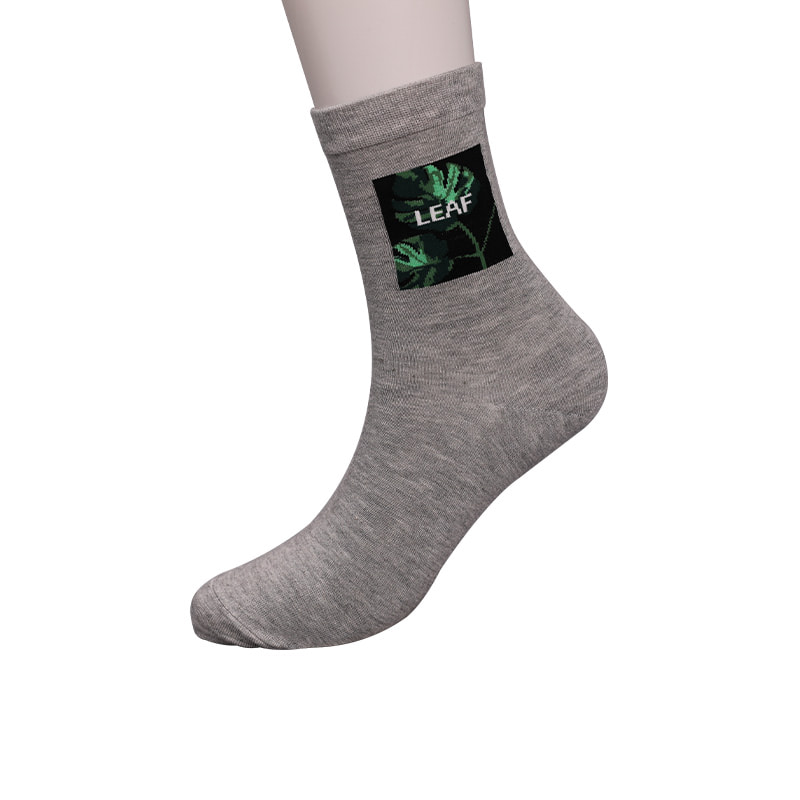 Calzini da uomo autunnali e invernali cuciti a mano in jacquard stampato in 3D con spandex avvolto in morbido nylon di seta filata WSD2850