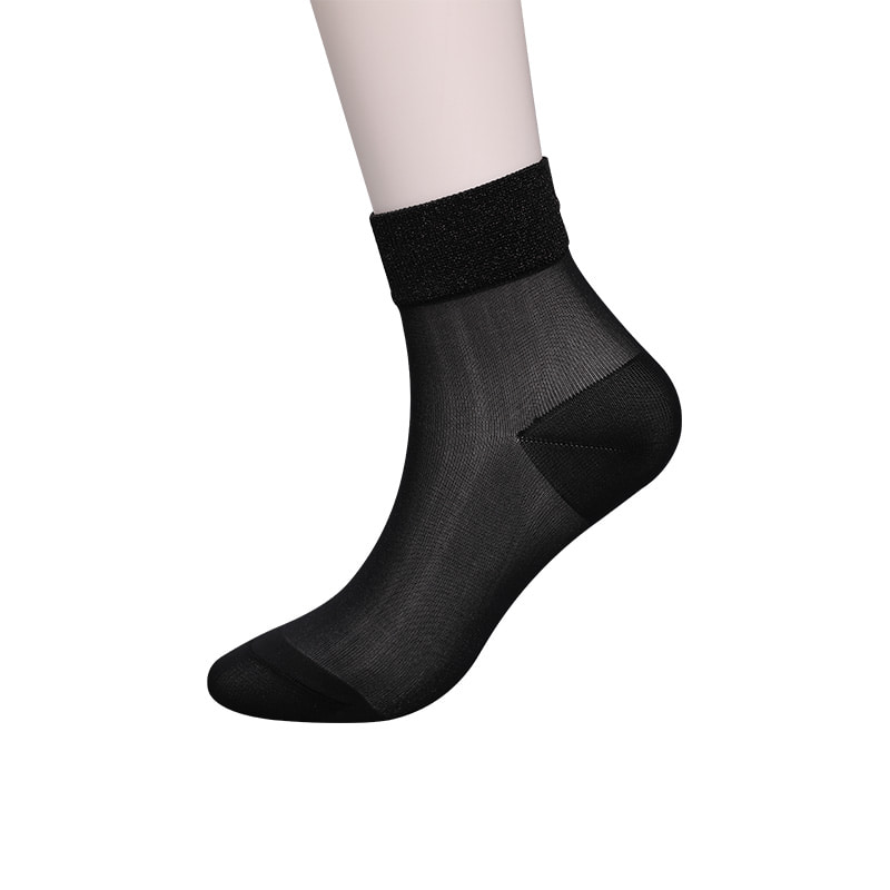 Calzini da donna con fondo in cotone e seta trasparente di moda Calzini da donna in nylon trasparente di seta superfine Calzini da donna in seta di cristallo WSD1946