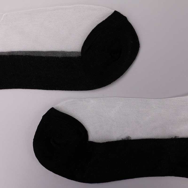 Calzini da barca da donna con fondo in cotone di seta trasparente in nylon moda calzini da barca da donna in seta di cristallo di vetro perlato superiore WSD1288
