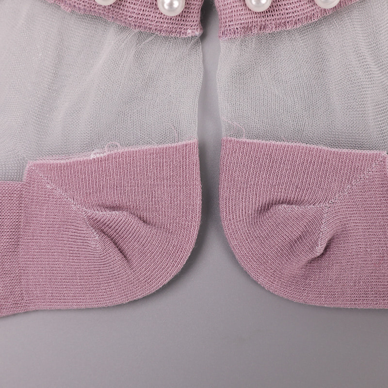 Calzini da barca da donna con fondo in cotone di seta trasparente in nylon moda calzini da barca da donna in seta di cristallo di vetro perlato superiore WSD1288