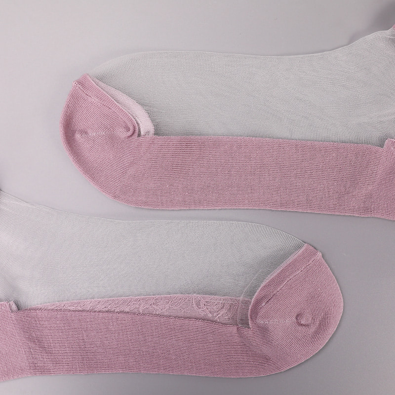 Calzini da barca da donna con fondo in cotone di seta trasparente in nylon moda calzini da barca da donna in seta di cristallo di vetro perlato superiore WSD1288