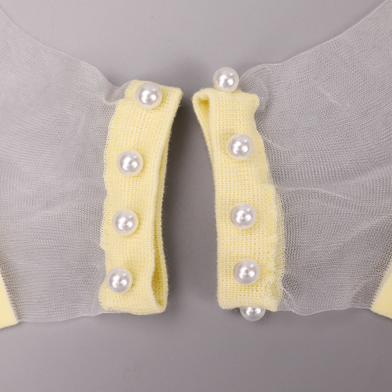 Calzini da barca da donna con fondo in cotone di seta trasparente in nylon moda calzini da barca da donna in seta di cristallo di vetro perlato superiore WSD1288