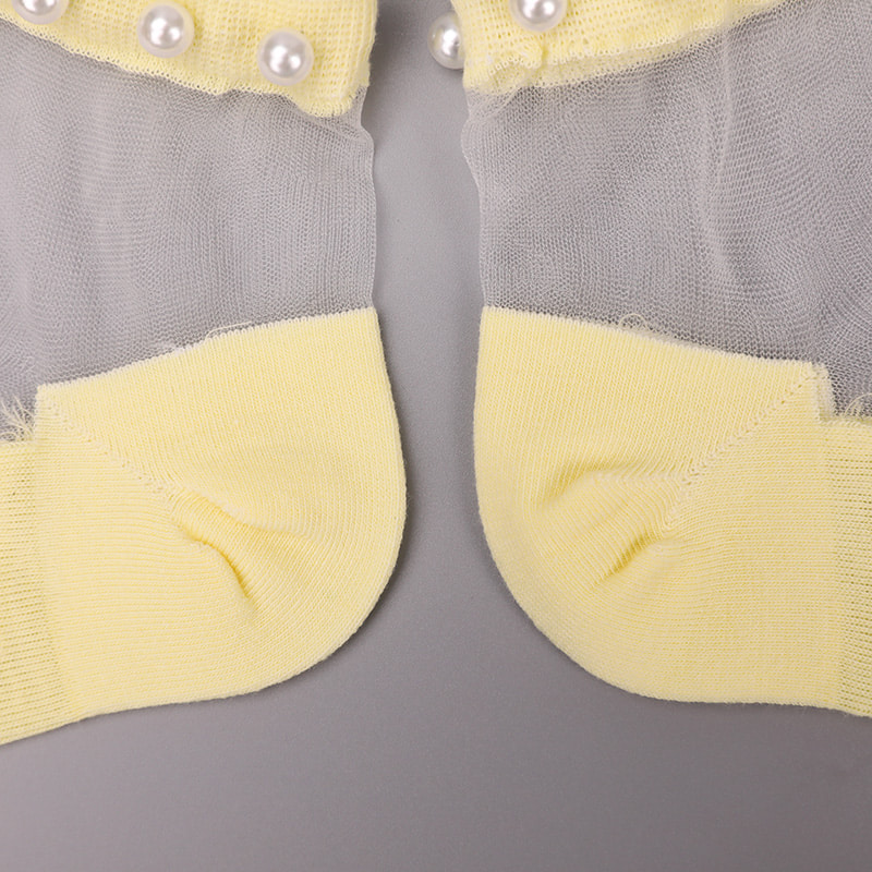 Calzini da barca da donna con fondo in cotone di seta trasparente in nylon moda calzini da barca da donna in seta di cristallo di vetro perlato superiore WSD1288