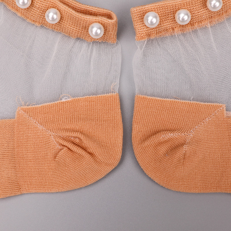 Calzini da barca da donna con fondo in cotone di seta trasparente in nylon moda calzini da barca da donna in seta di cristallo di vetro perlato superiore WSD1288