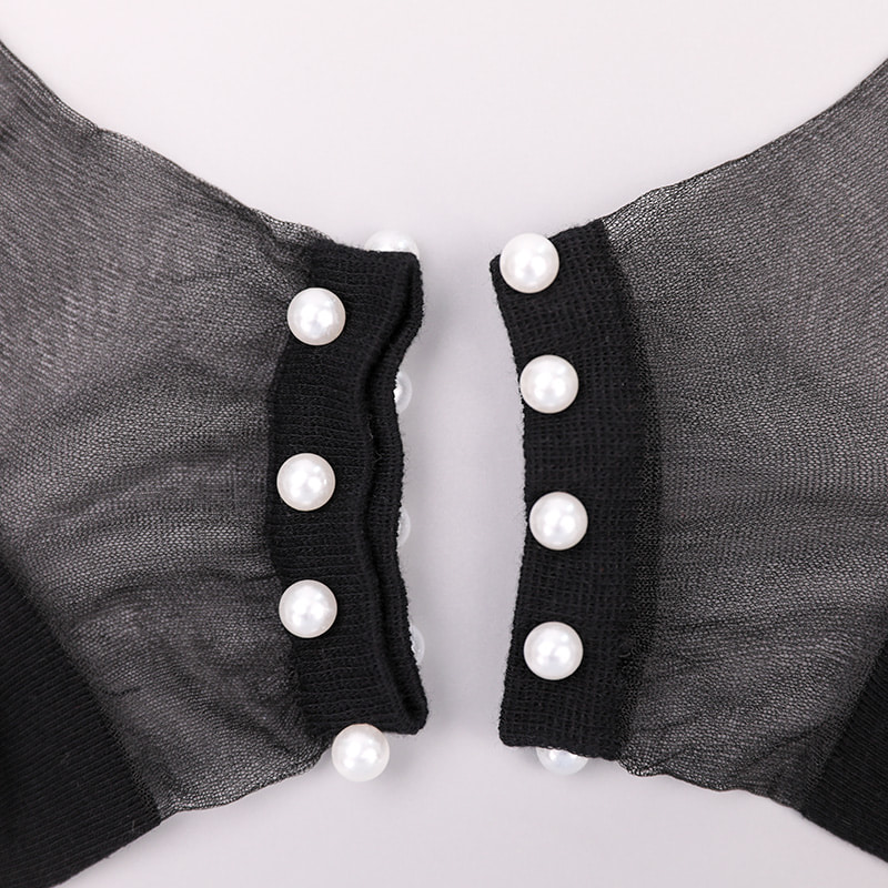 Calzini da barca da donna con fondo in cotone di seta trasparente in nylon moda calzini da barca da donna in seta di cristallo di vetro perlato superiore WSD1288