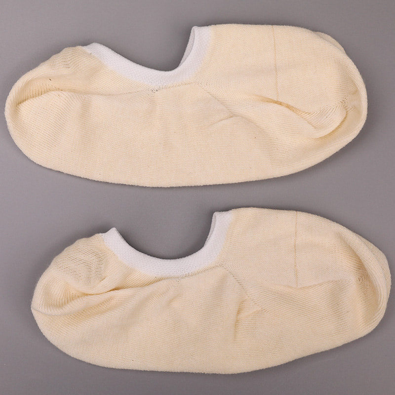 Calzini da donna in cotone colore naturale, rete, cuciti a mano invisibili WSD1401