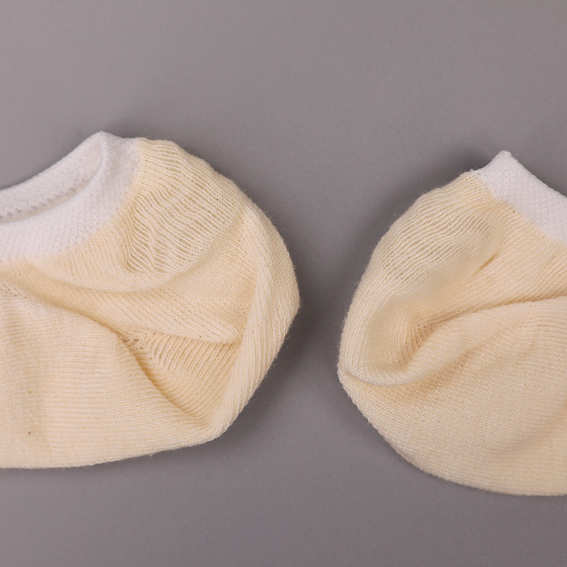 Calzini da donna in cotone colore naturale, rete, cuciti a mano invisibili WSD1401