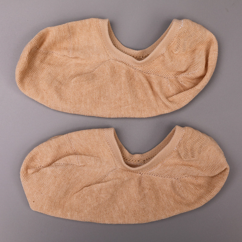 Calzini da donna in cotone colore naturale, rete, cuciti a mano invisibili WSD1401