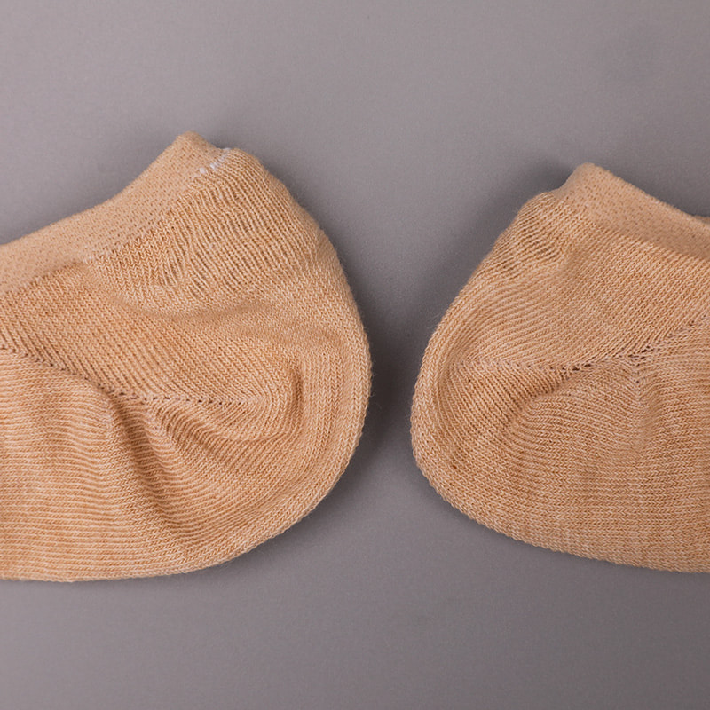 Calzini da donna in cotone colore naturale, rete, cuciti a mano invisibili WSD1401