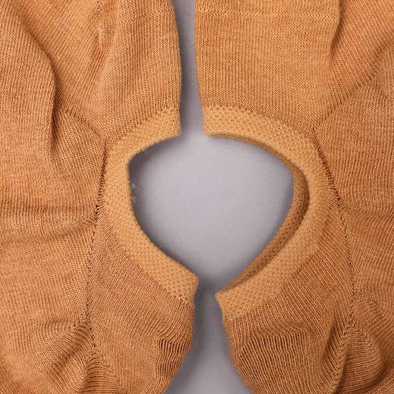 Calzini da donna in cotone colore naturale, rete, cuciti a mano invisibili WSD1401