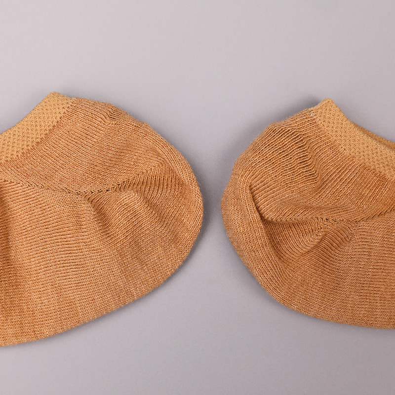 Calzini da donna in cotone colore naturale, rete, cuciti a mano invisibili WSD1401