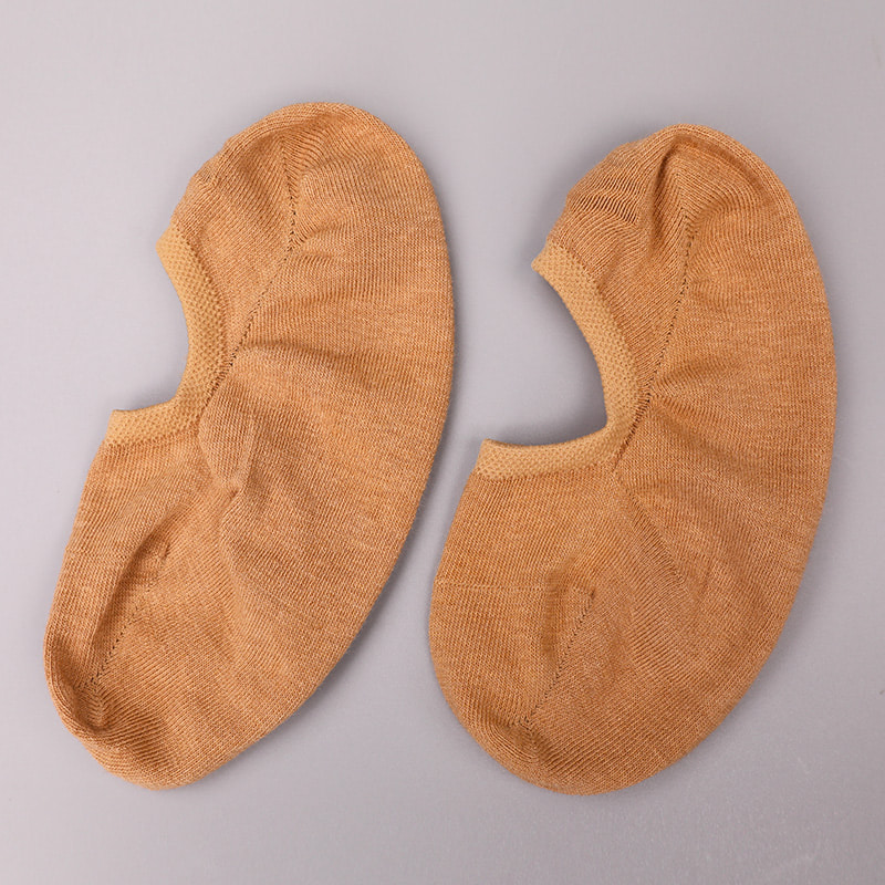 Calzini da donna in cotone colore naturale, rete, cuciti a mano invisibili WSD1401