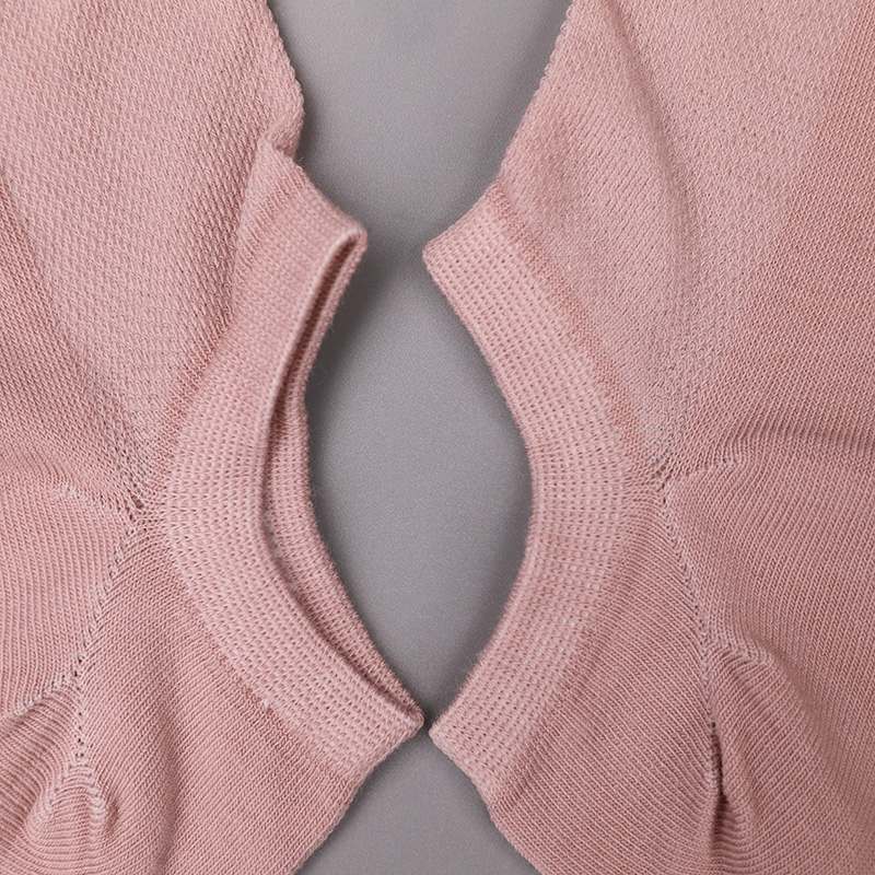 Calzini da donna ultrasottili in cotone pettinato, nylon e spandex a mezza rete cuciti a mano WSD1673