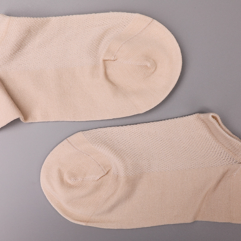Calzini da donna ultrasottili in cotone pettinato, nylon e spandex a mezza rete cuciti a mano WSD1673