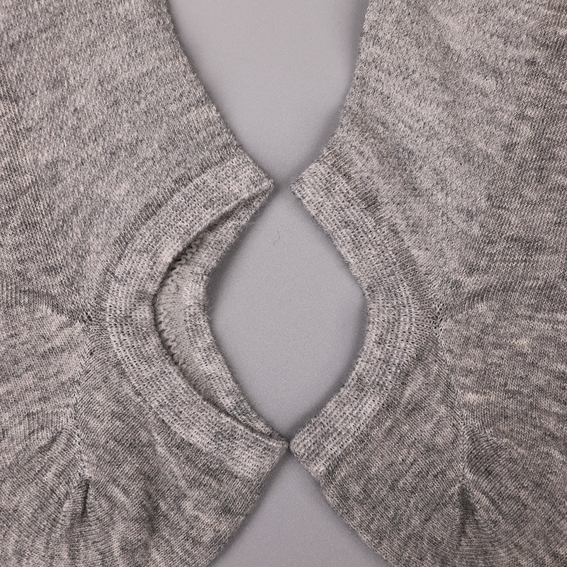 Calzini da donna ultrasottili in cotone pettinato, nylon e spandex a mezza rete cuciti a mano WSD1673