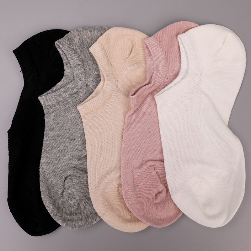 Calzini da donna ultrasottili in cotone pettinato, nylon e spandex a mezza rete cuciti a mano WSD1673