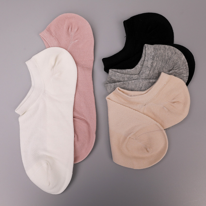 Calzini da donna ultrasottili in cotone pettinato, nylon e spandex a mezza rete cuciti a mano WSD1673