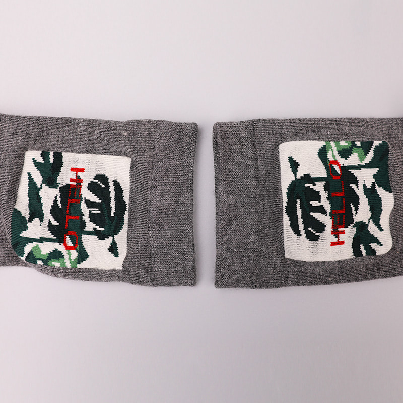 Calzini da uomo autunnali e invernali cuciti a mano in jacquard stampato in 3D con spandex avvolto in morbido nylon di seta filata WSD2850