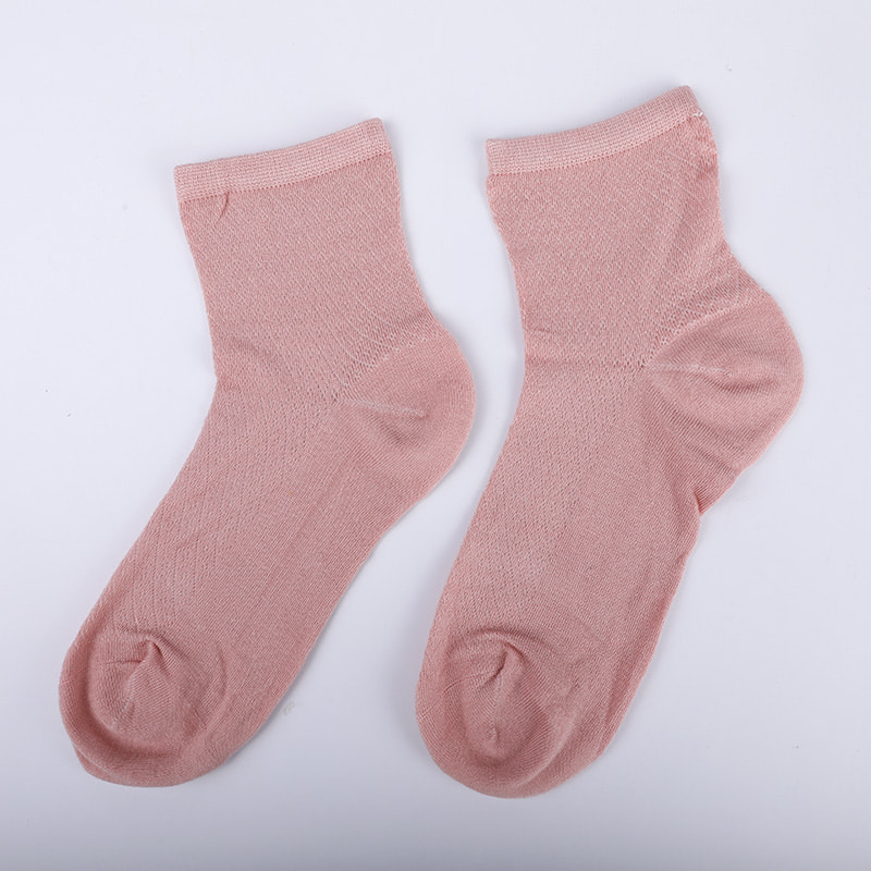 Borsa in nylon in morbida fibra di bambù, calzini da donna casual sottili con piccoli diamanti, calzini da donna cuciti a mano WSD1689