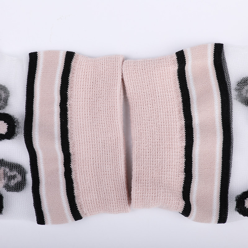 Calzini da donna con fondo in cotone e seta trasparente di moda Calzini da donna in seta trasparente con fiori modello leopardo Calzini da donna in seta di cristallo WSD1939